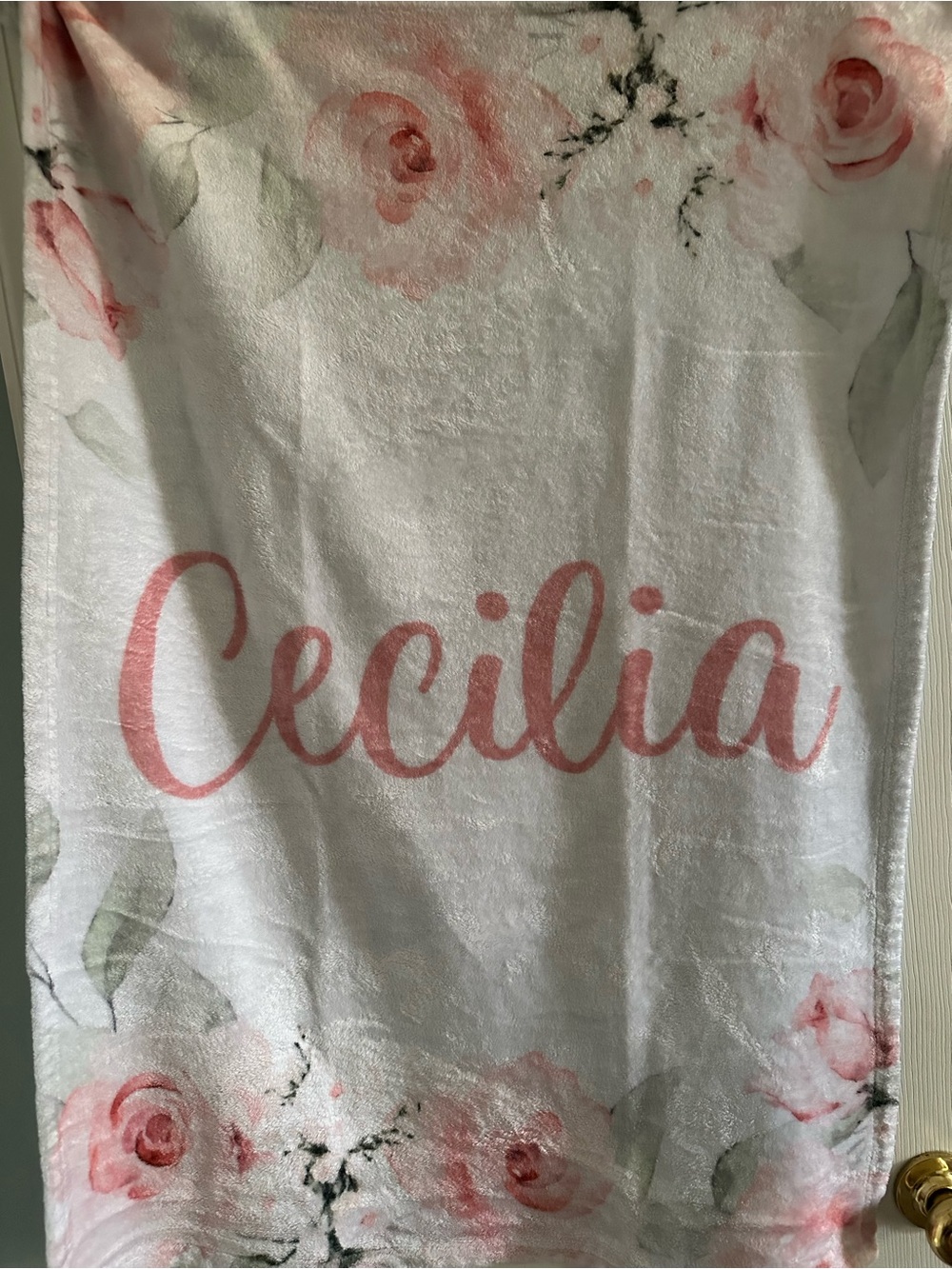Personalized Cecilia Floral Baby Blanket